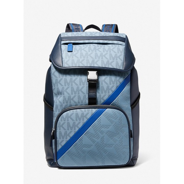 Cooper Embossed Faux Leather and Logo Stripe Backpack