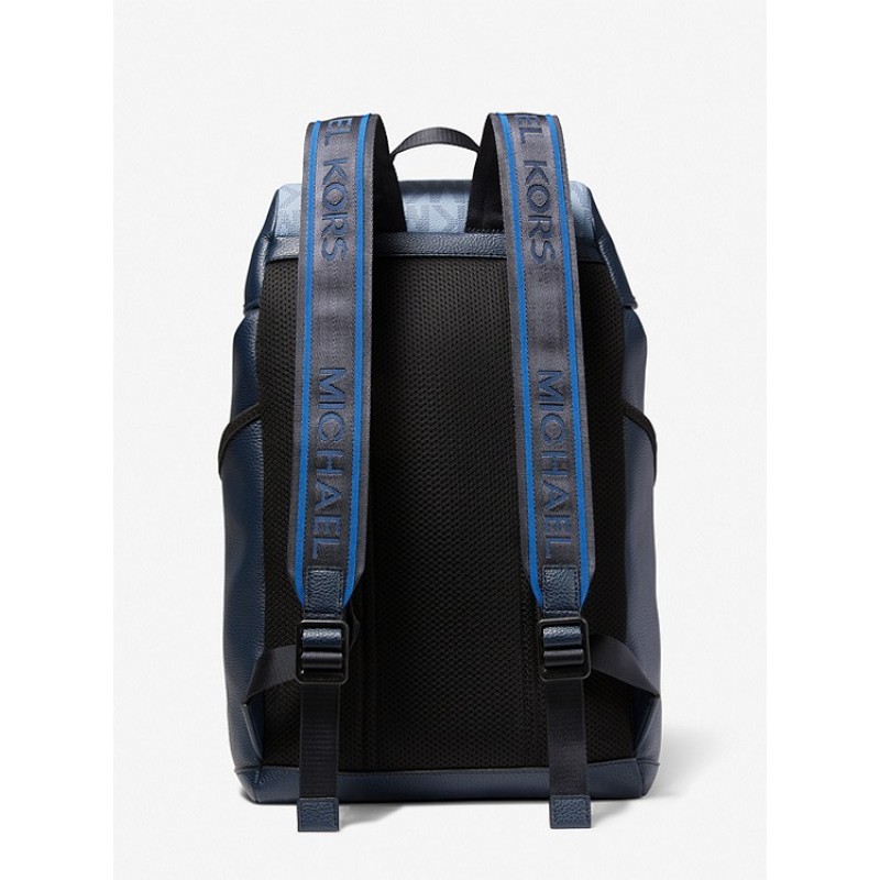 Cooper Embossed Faux Leather and Logo Stripe Backpack