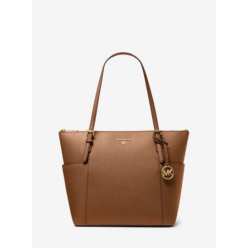 Jet Set Large Saffiano Leather Top-Zip Tote Bag